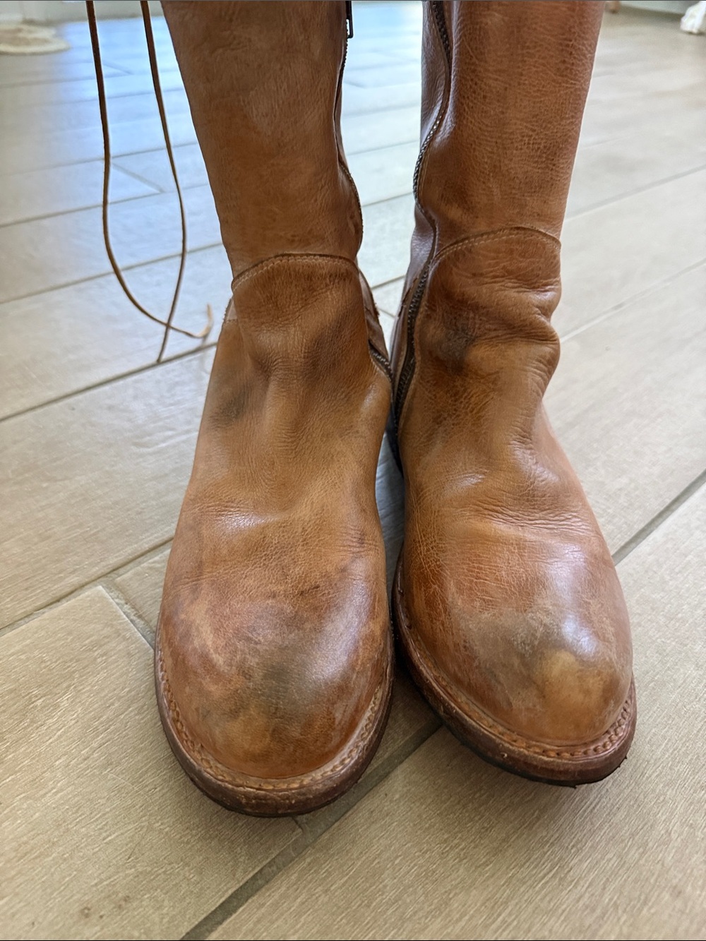 Bed Stu Manchester Cognac Leather Over-the-Knee Riding Boots 10 women - Picture 2 of 13